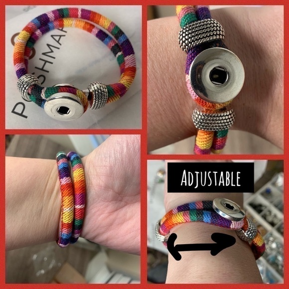 Ginger Snap Bracelet and Set of 2 Buttons Plaid - Picture 6 of 8